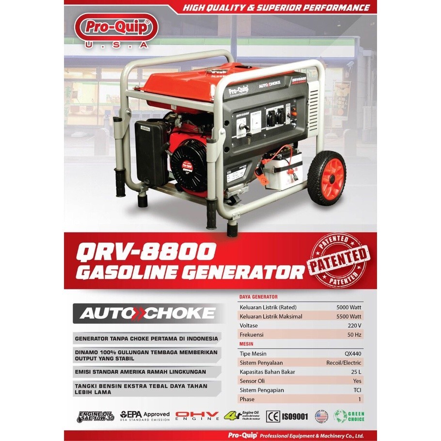 promo ramadan sale Genset Proquip QRV8800 5000Watt 4Tak / Generator Proquip QRV 8800 - Gasoline Generator
