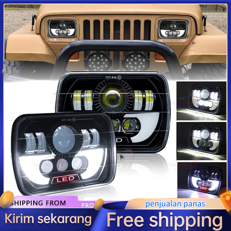 Lampu Led Depan Variasi Kotak 5x7 Inch Spyder 90 Watt JEEP KATANA FEROZA TAFT L300 IMPORT