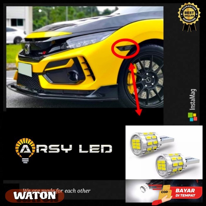 Cod Lampu LED Samping - Side Marker Honda Civic Turbo Super Bright - Putih
