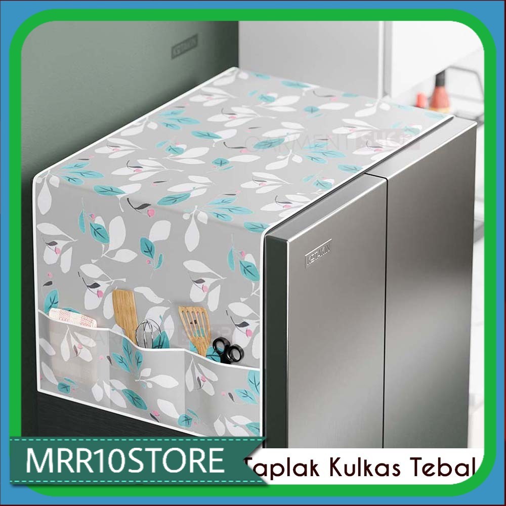 Taplak Cover Kulkas Besar 2 Pintu Bahan PEVA Tebal Premium Waterproof Sarung Pelindung Atap Kulkas