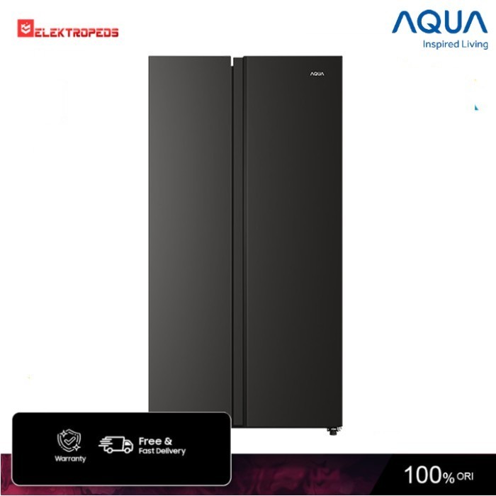 Aqua Kulkas Side By Side Refrigerator AQR-695IM(GB) - Aqua