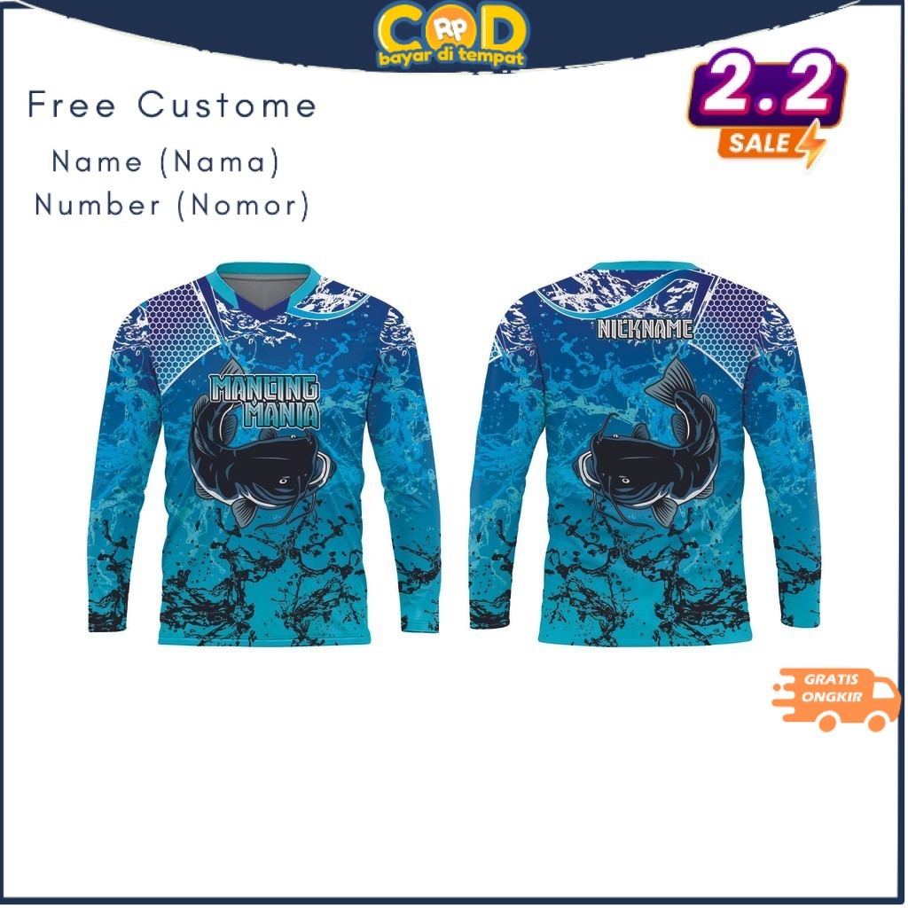 Jersey Baju Mancing Premium Ikan Lele Custome Nama / Number Dri Fit Milano Full Printing Vinus