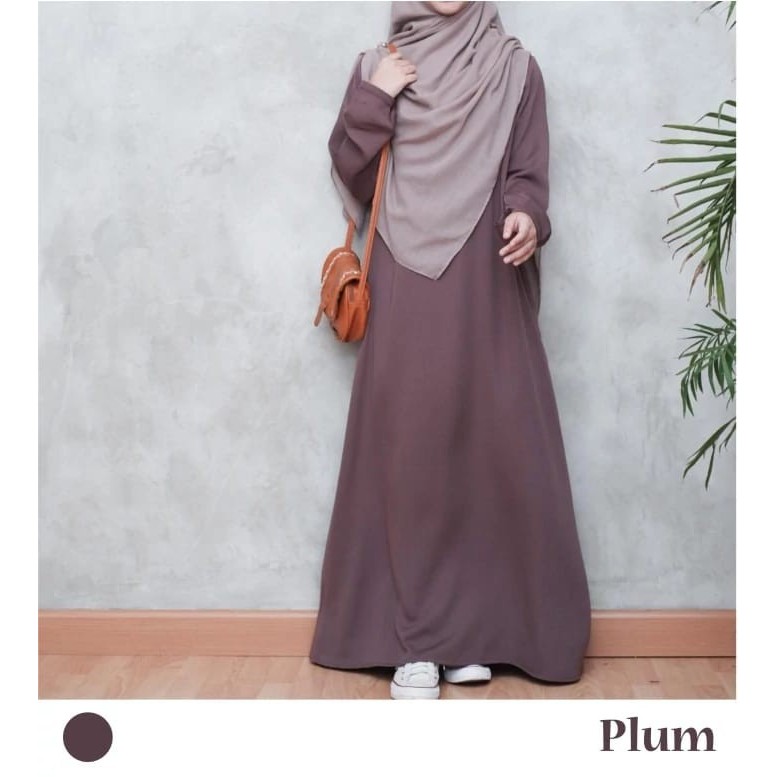 "V.NLN" - aliva dress gamis wanita hijab azzahra warna Plum - Plum, XL