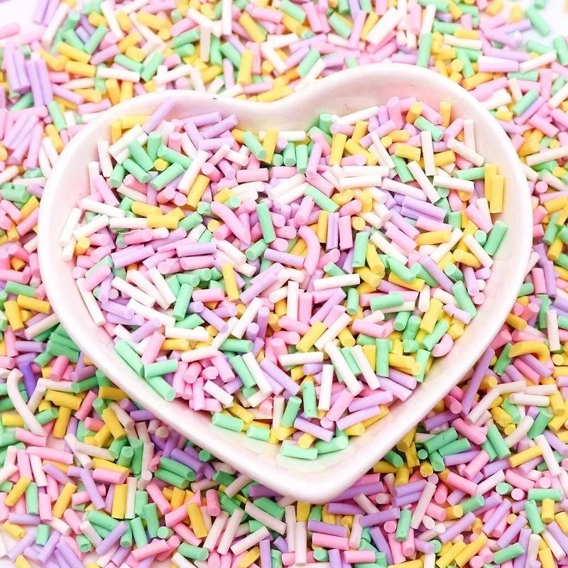 

Wholesale 5mm Long Cylindrical Polymer Clay Sprinkles Colorful Clay Slices for DIY Crafts Tiny Cute Plastic Klei Accessories
