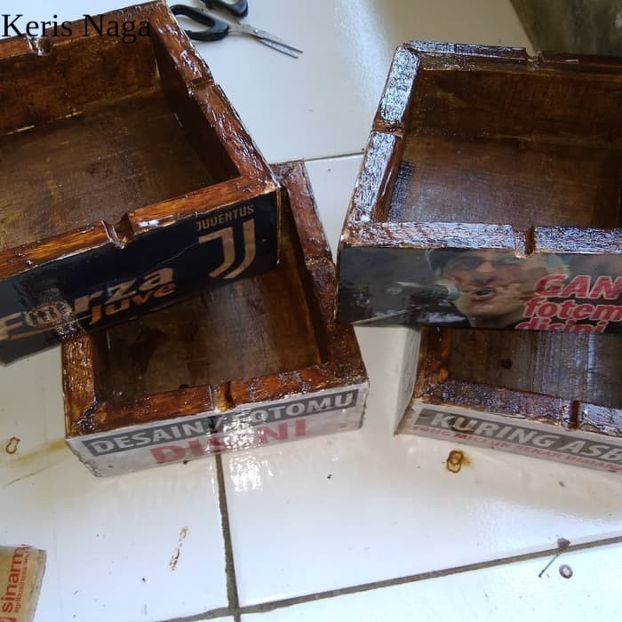 asbak rokok dari kayu unik BISA FOTO SENDIRI LSF7