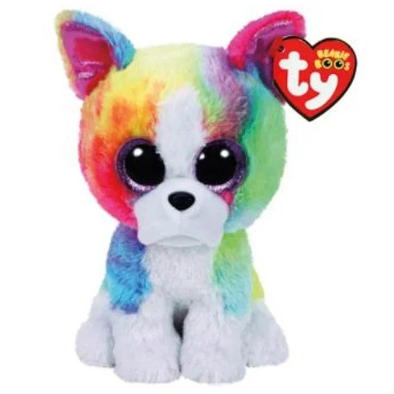 15cm Ty Beanie Boos Big Eyes Cure Dog Pug Hepherd Dog Husky Boy StuffedAnimal Plush Toys Dolls Decor