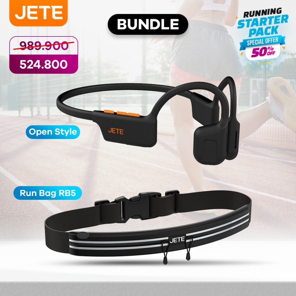 Bundling Headset Bluetooth Sport JETE Open Style With IPX4 OpenStyle + Runbag RB5