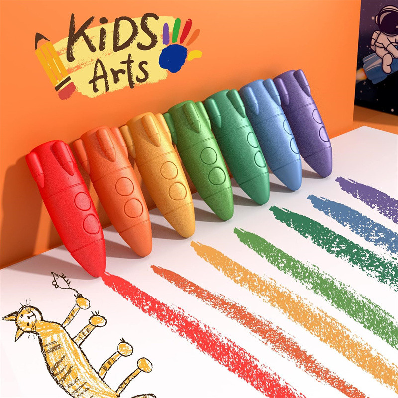 

Children's 36 Colour Rocket Crayons Kid's Unbreakable Non-toxic Crayon Washable Crayons
