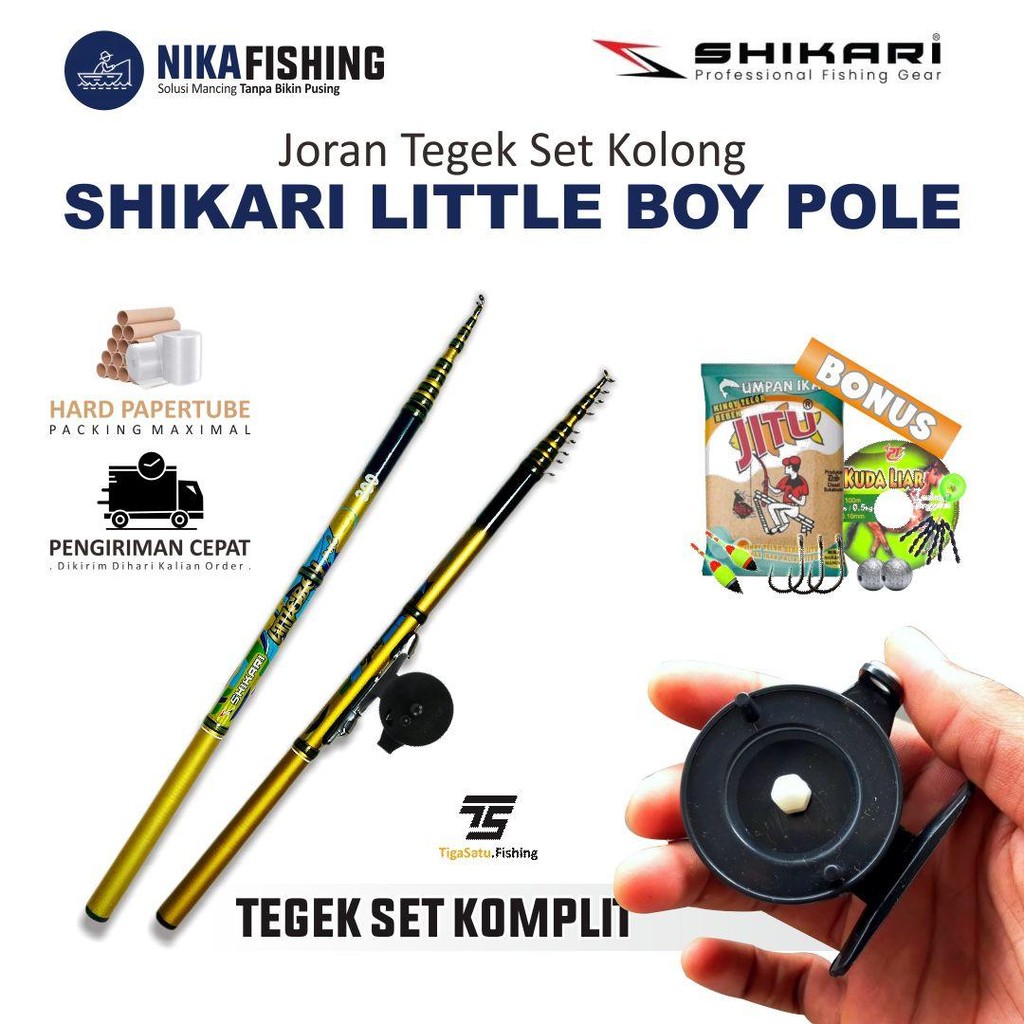 Joran Tegek Fiber Ruas Pendek Shikari Little Boy Set Kolong dan Set Komplit Siap Pakai Cocok untuk m