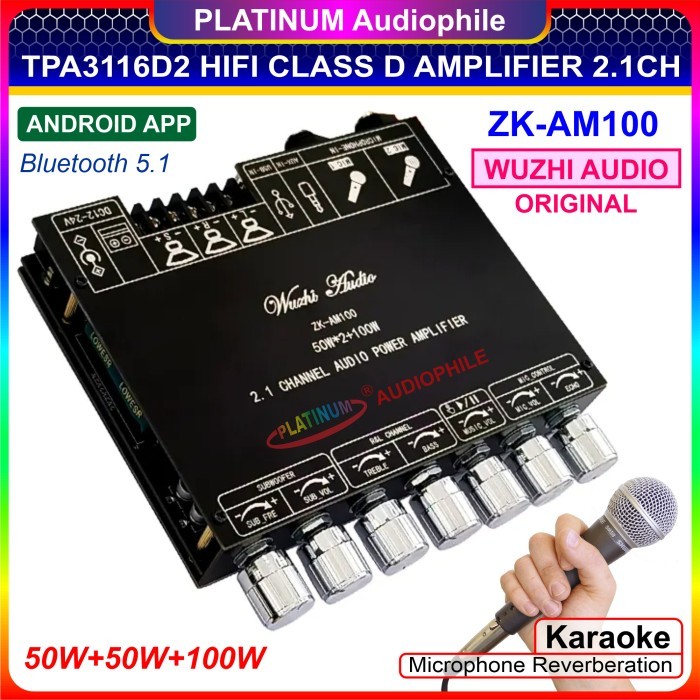 JP99 TPA3116 Amplifier Karaoke Echo Microphone 2.1 CH ZK-AM100 ZK-AM100F - 1. ZK-AM100