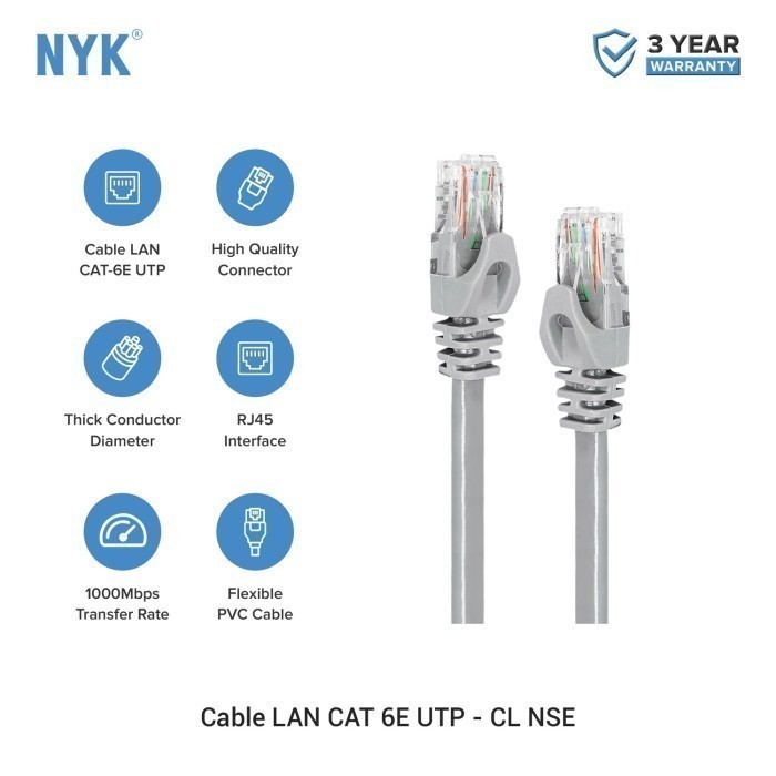 Kabel Lan NYK Supreme Kabel Lan UTP Cat6E Internet / Ethernet Cable 20 METER