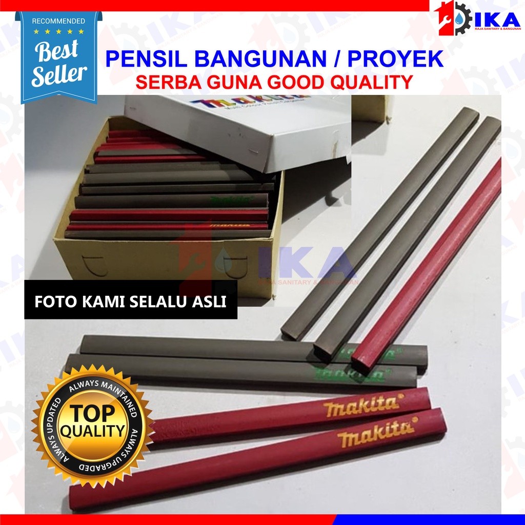 

MURAH BERKUALITAS PENSIL TUKANG / PENSIL TUKANG PER PCS & GROSS / PENSIL TUKANG MAKITA