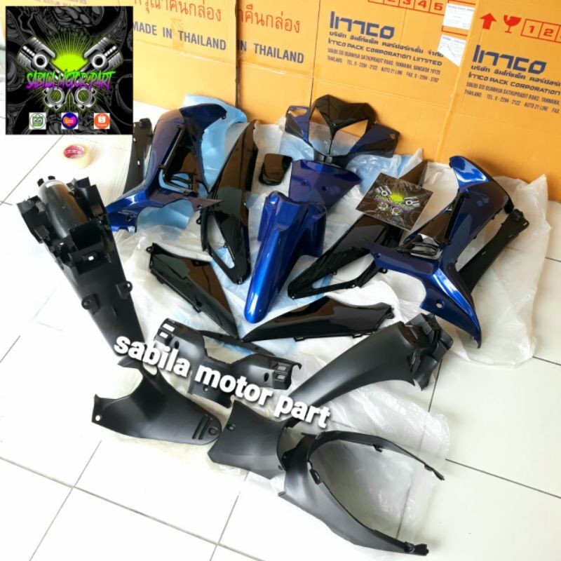 full sepaket body kasar alus Honda Supra x 125 new Batman biru hitam doff