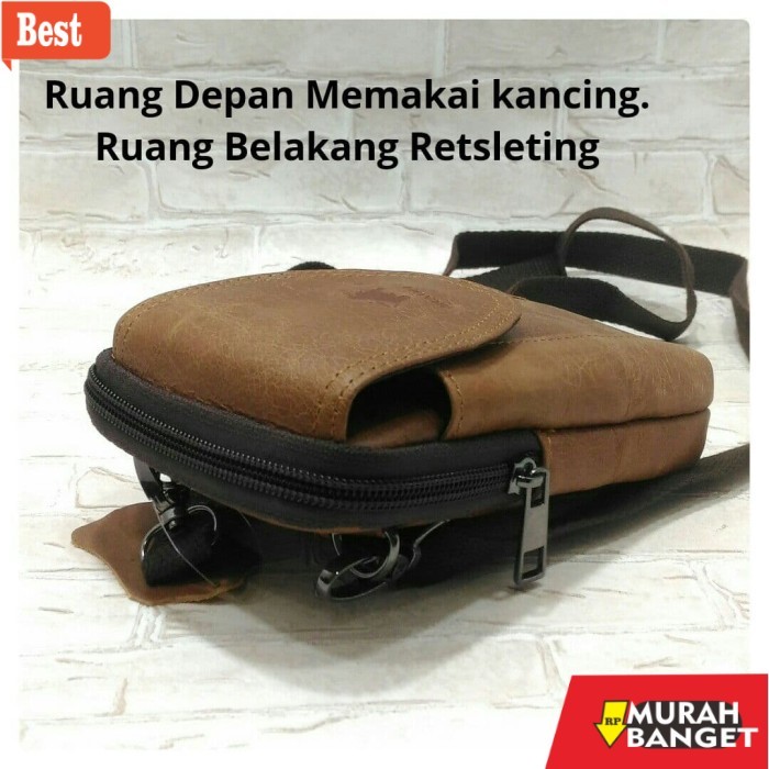 tas selempang pria kekinian Tas Selempang Pria Sarung HP kulit Asli