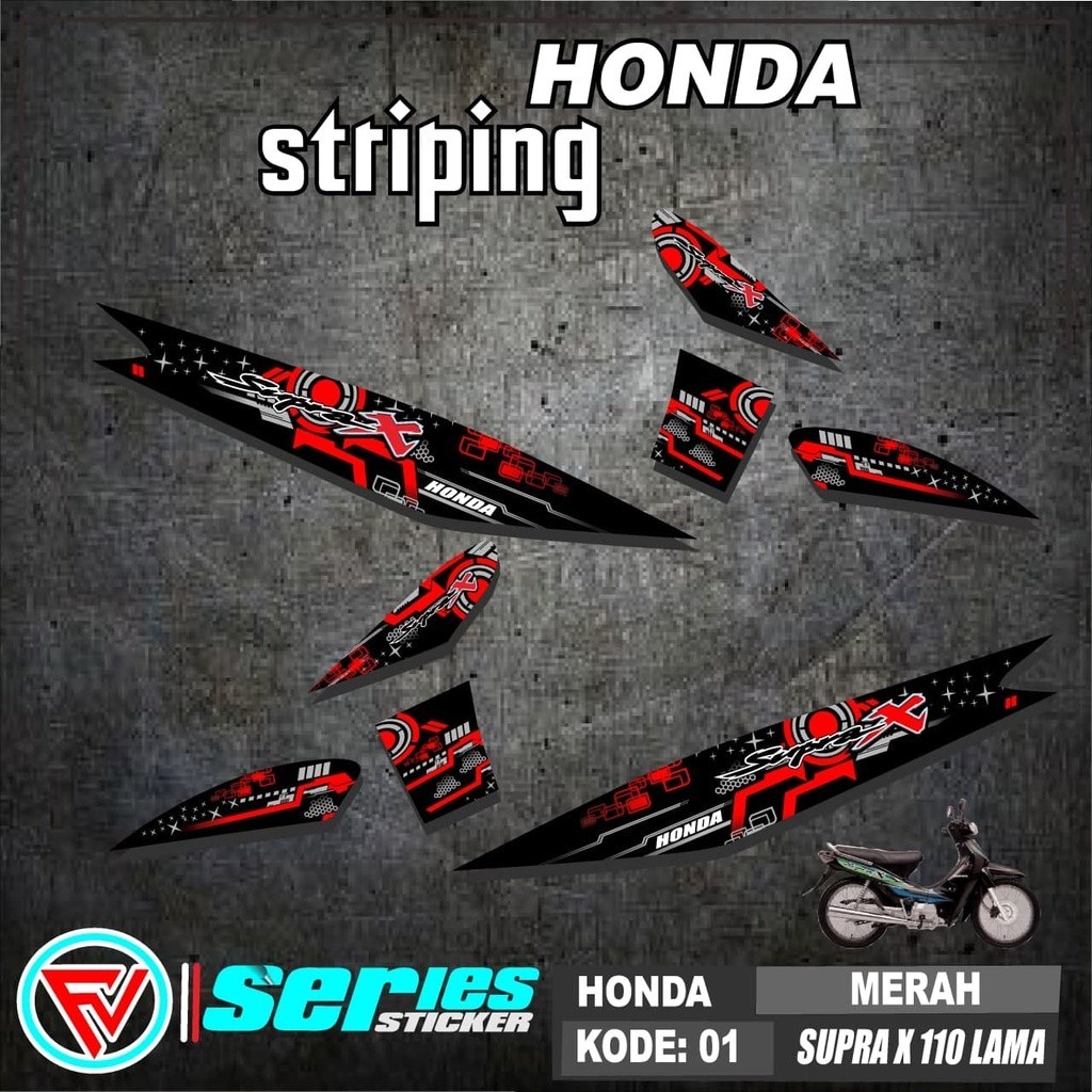 (Cod) Striping Honda List Supra 100 / Supra x / Supra Fit Lama 01 Variasi Racing