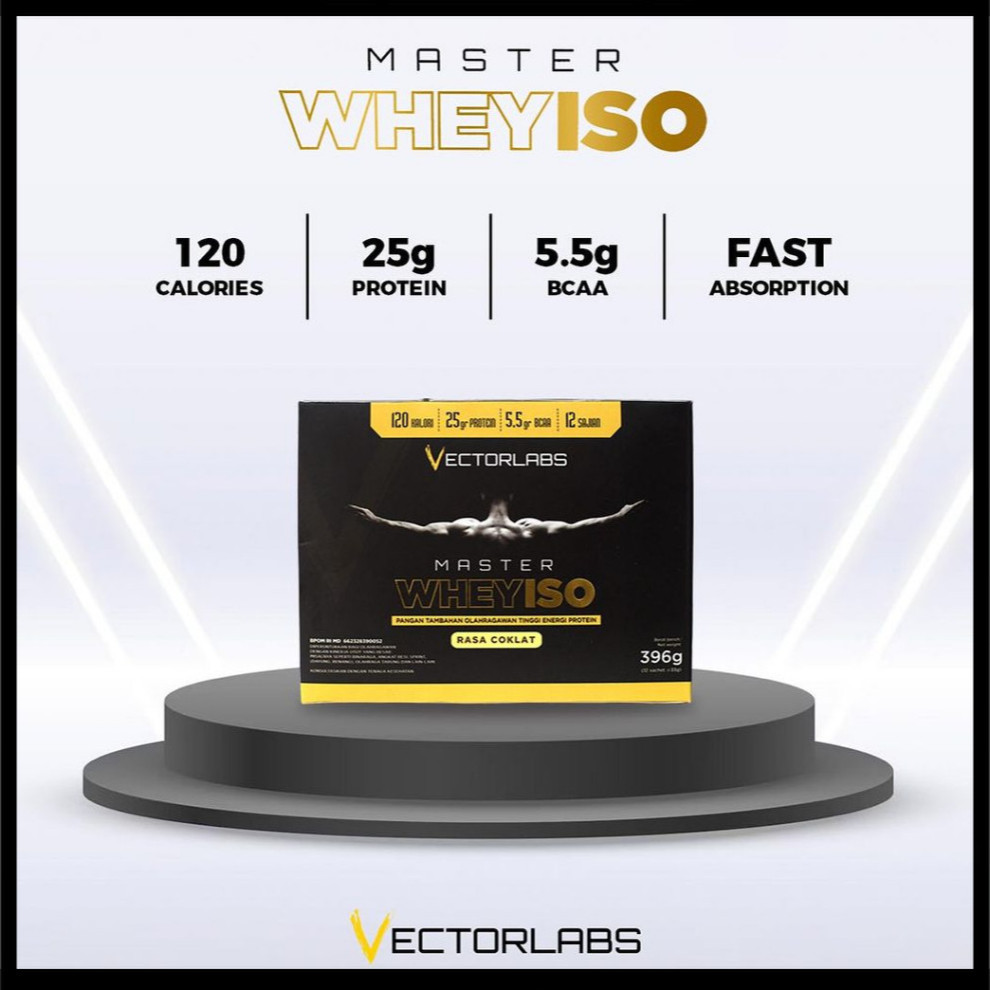 Vectorlabs Master Whey ISO Box 12 Sachet Susu Protein Isolate DANITADARA