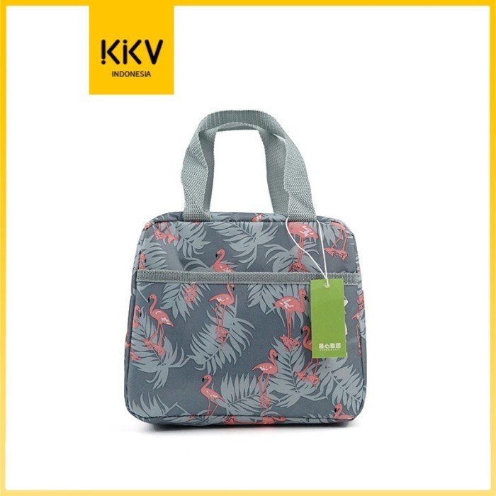 KKV Chenxinyaju Lunch Bag Tas Bekal Makan Kantong Samping - Flamingo