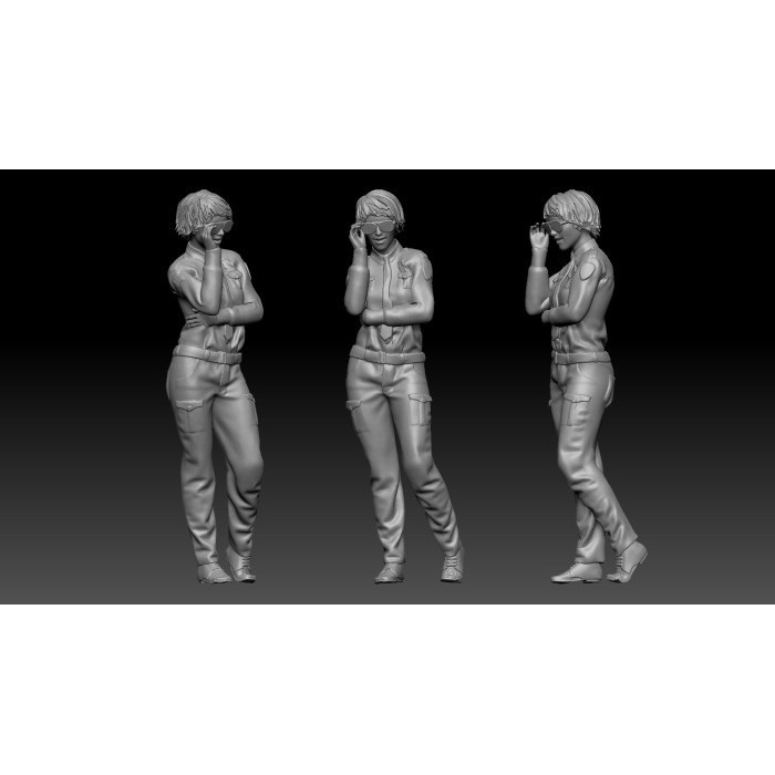 Figure Resin Police girl 3 Skala 64 Miniatur Pajangan Diorama Diecast