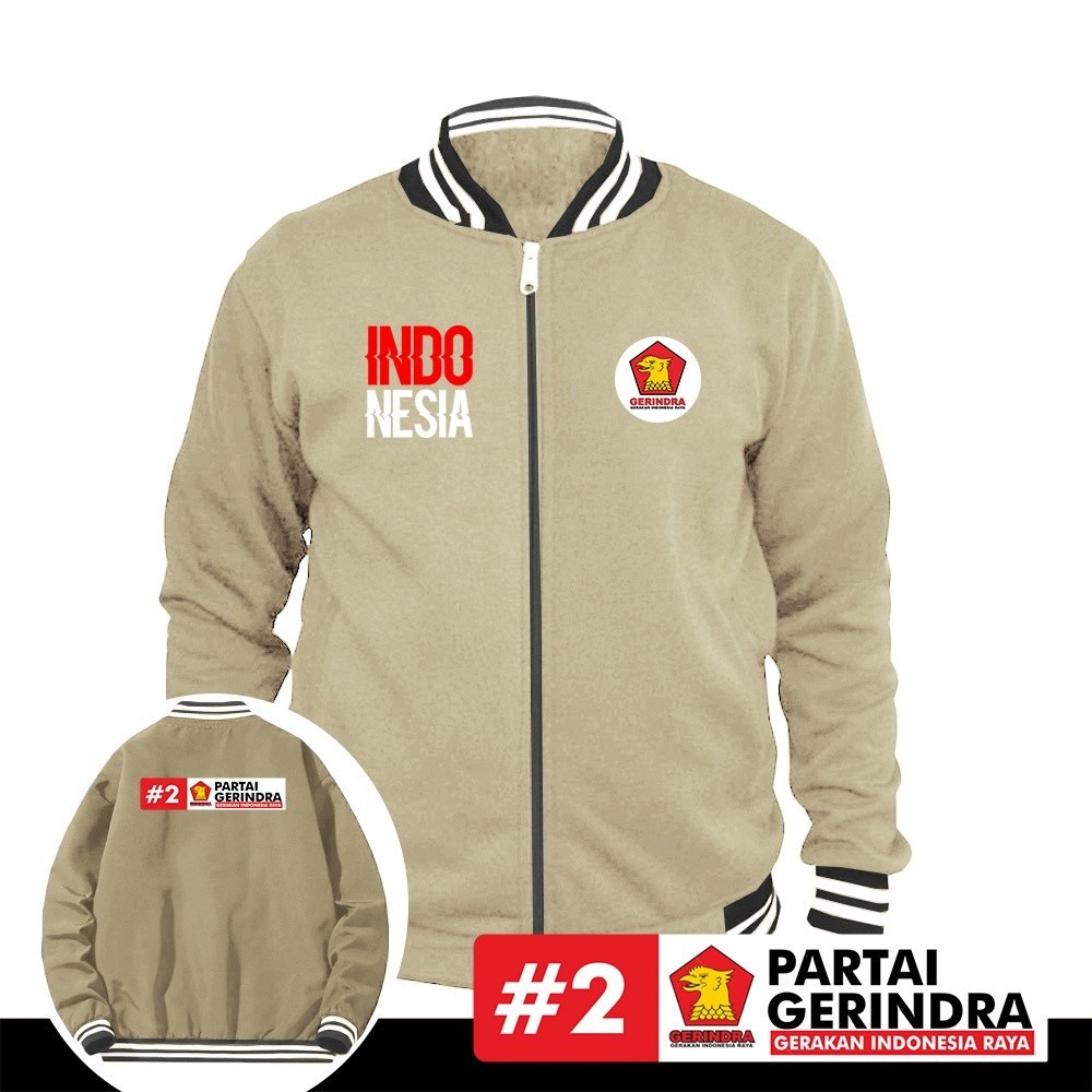 JAKET BASEBALL PARTAI GERINDRA TERBARU / BASEBALL RESLETING  jaket custom sablon / BASEBALL CUSTOM S