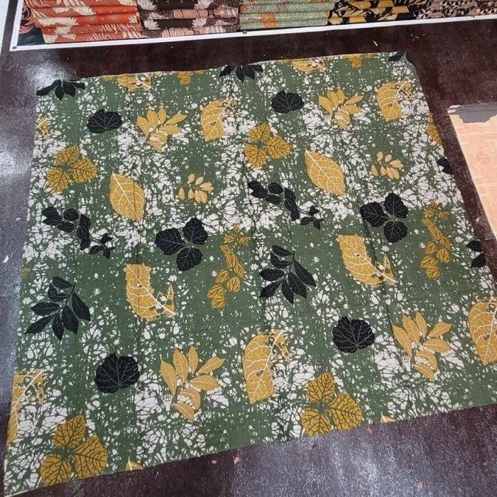Kain Batik SOLO Motif ECOPRINT Daun HIJAU Kode : 88