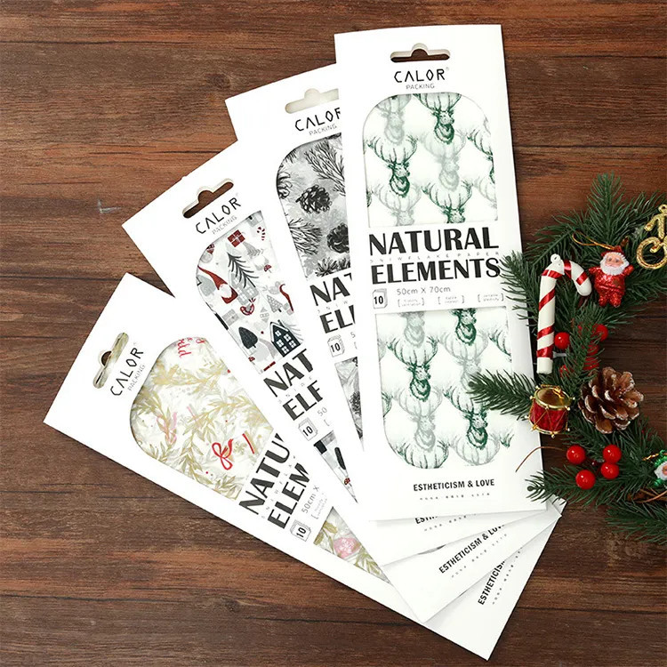 

(HASANS FLORIST)[10 Lbr] Kertas Wraping Buket Bunga Motif Natal / Flower Wrapping Paper Christmas / Cellophane Christmas