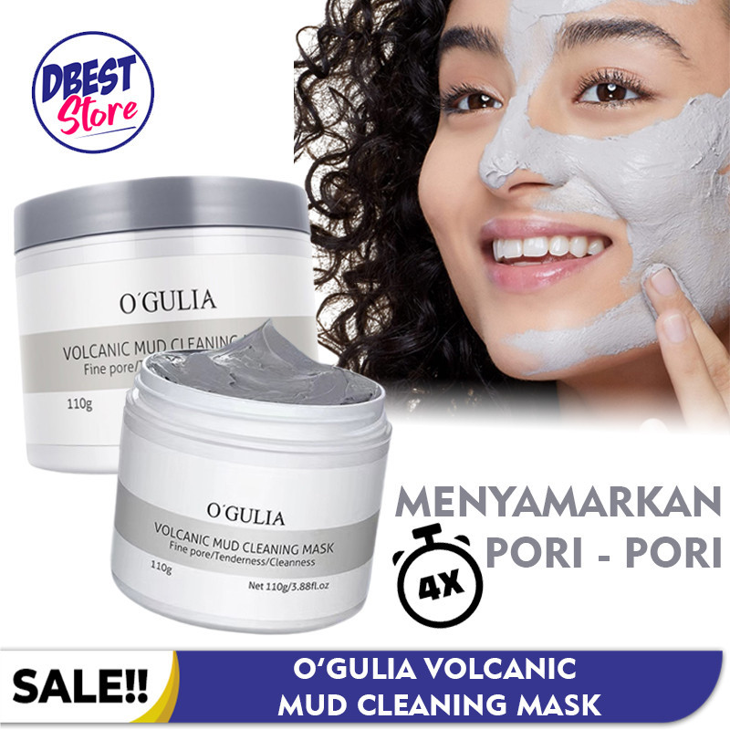 O'GULIA Masker Wajah Volcanic Mud Facial Whitening Clay Mask-COD