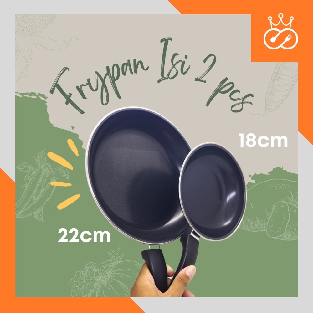 Wajan Teflon Maspion Frypan Set isi 2 pcs Wajan Maspion Anti Lengket COD