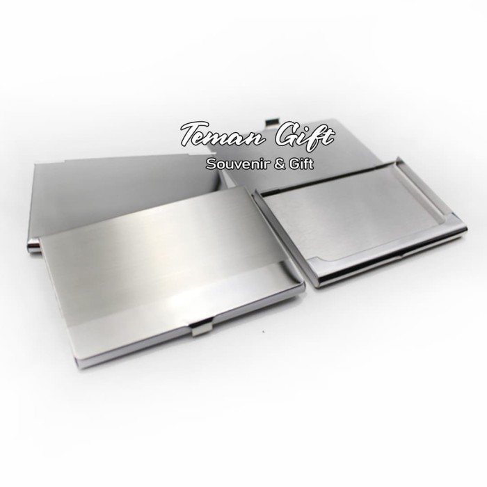 

PROMO!! -Name Card Holder NS 01/ Tempat Kartu Nama Stainless Bisa Custom - Silver, Tanpa Cetakan