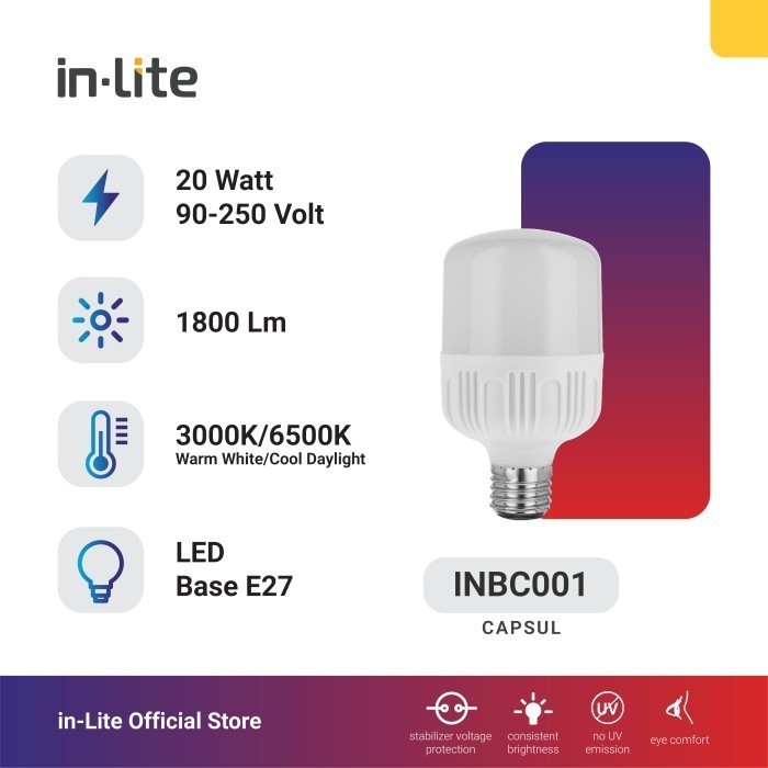 Lampu Led Kapsul Inlite 20 Watt dengan SAMSUNG Led inside ORIGINAL