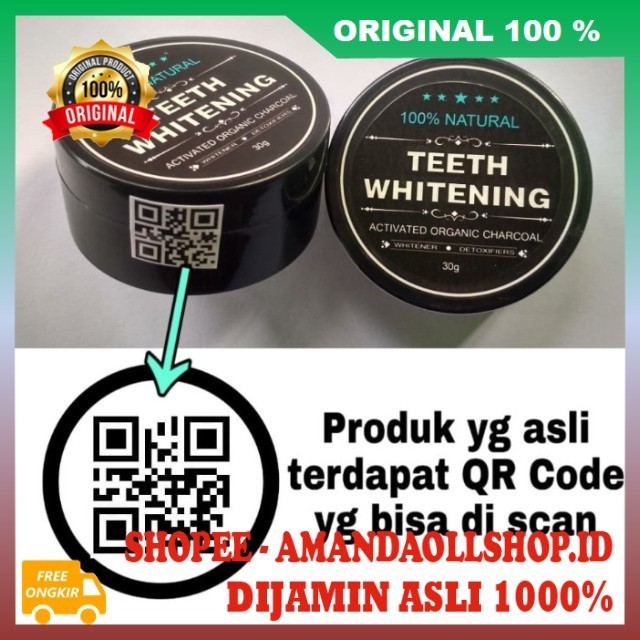 Pemutih Gigi Alami Teeth Whitening Charcoal Activated Carbon 100% ASLI