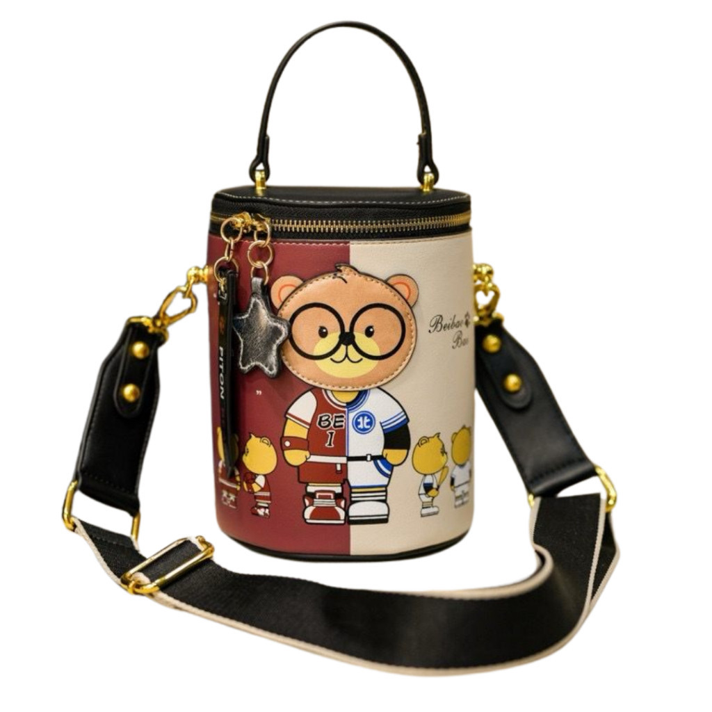 Tas Selempang Piton Tabung Base Ball Kulit Wanita