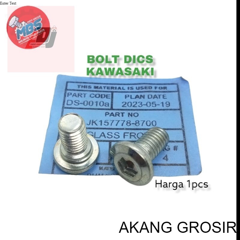 ORI BAUT 12 KUNCI L  BAUD DIS PIRINGAN CAKRAM KAWASAKI KLX W175 NINJA 250