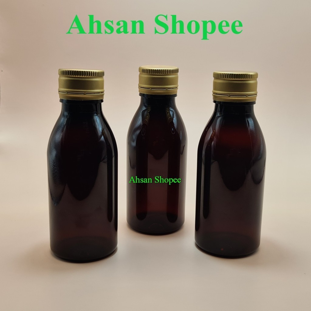 Sirup Obat 100 Ml Coklat Pet Tutup Plastik / Botol Plastik / Botol Sirup Obat / botol obat sirup ana