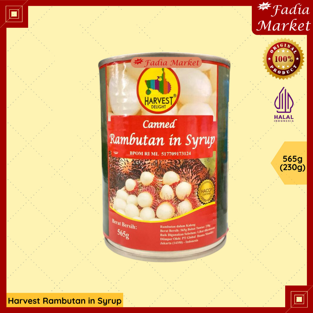 

Harvest Delight Rambutan Syrup Buah Kaleng 565g 230g