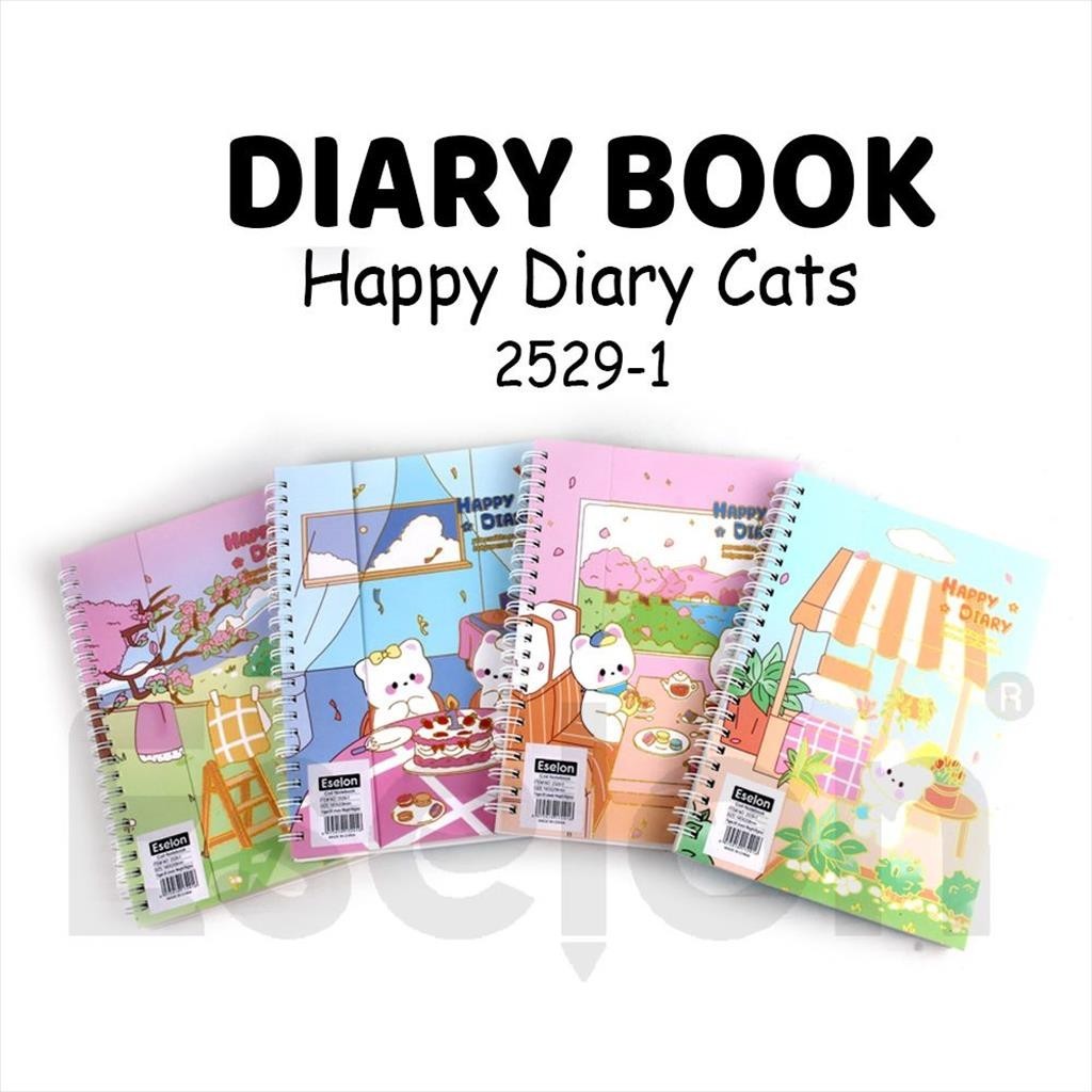 

[ES.JKT] Diary Spiral A5 HAPPY CAT / 2529-1 / Diary Spiral 80 lbr