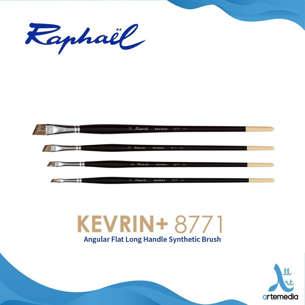 

Raphael 8771 Kuas Lukis Angular Kevrin Synthetic Brush Long Handle