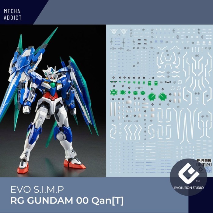 Water Slide Decal RG Gundam 00 Qan[T] (QanT / Quanta) by EVO SIMP