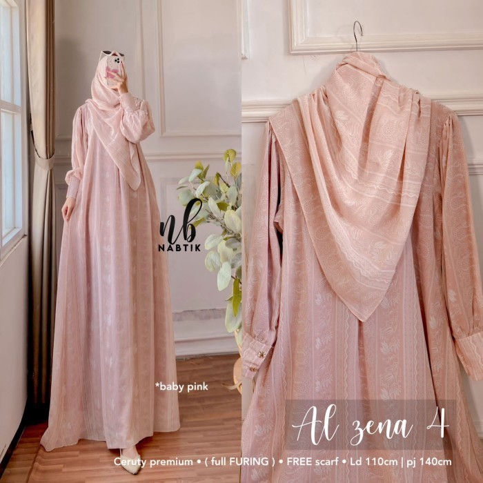 PROMO TERLARIS BAJU WANITA GAMIS ALZENA 4 set DRESS FREE HIJAB by Nabtik