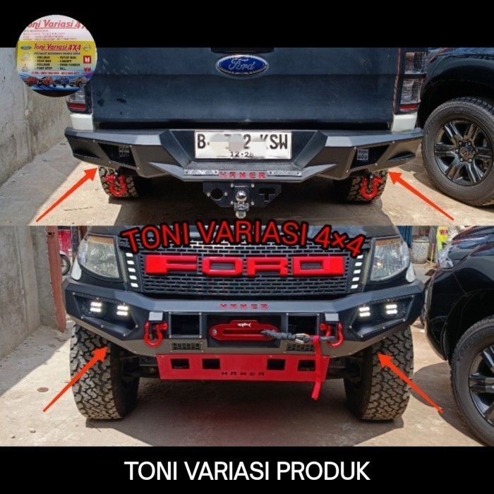 Paket Bumper Bemper Depan Belakang Ford Ranger T6 Model King Hamer