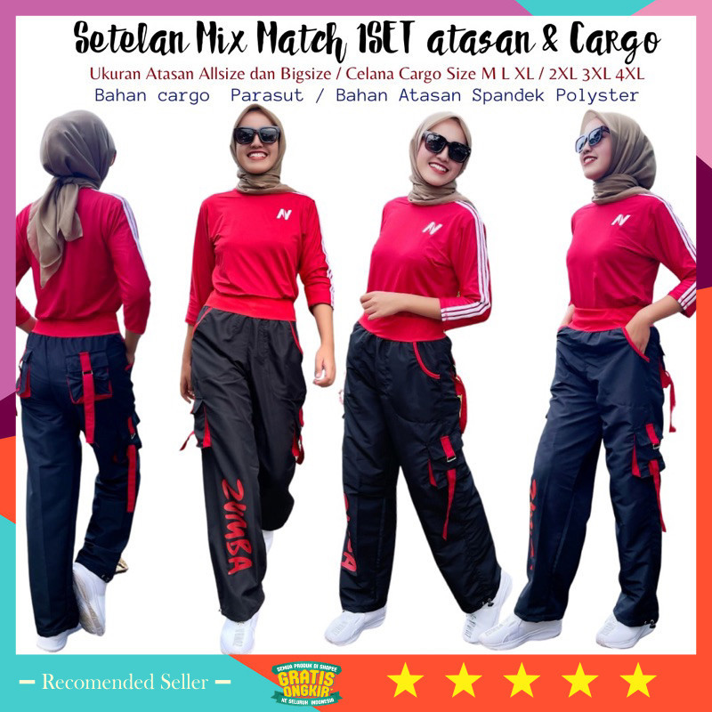 Baju Pakaian Olahraga Sport Kekinian Style Keren Model Terbaru 2024 / Setelan Senam 1Set Mix Match A