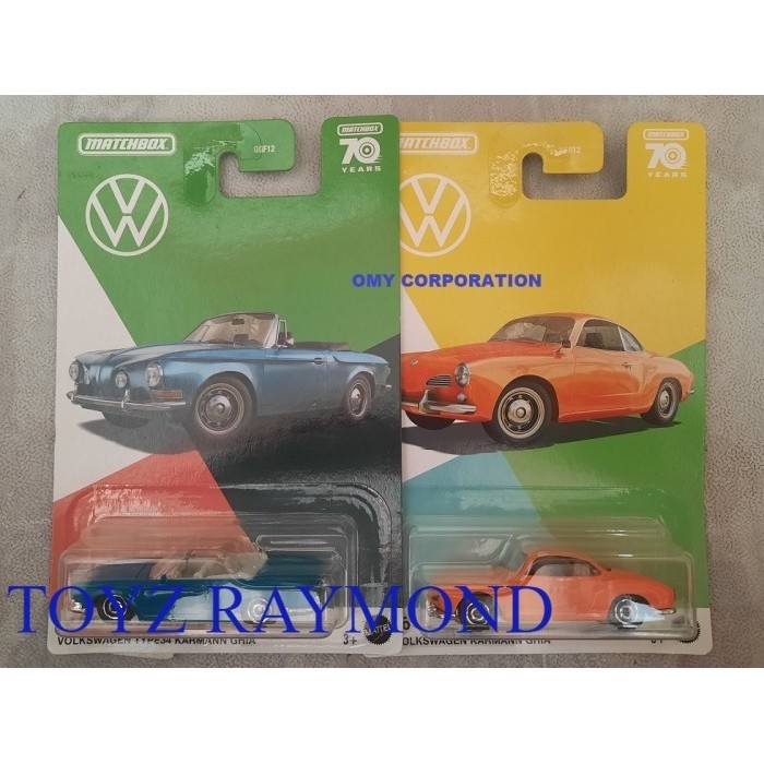Set Matchbox Volkswagen Type34 Karmann Ghia biru Karmann Ghia oranye