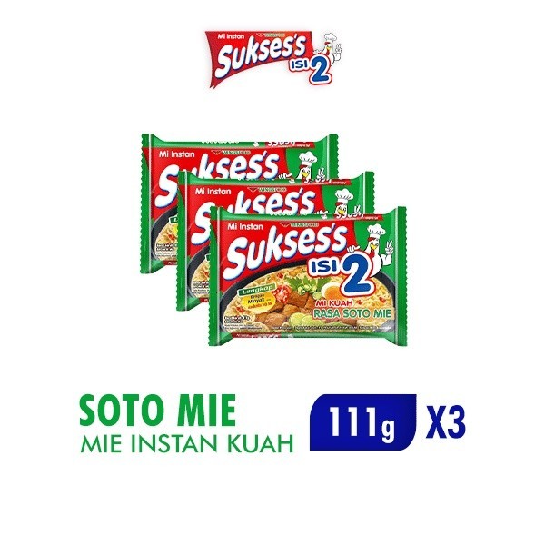 

Suksess Mie Instan Soto Bag 111 gr x3