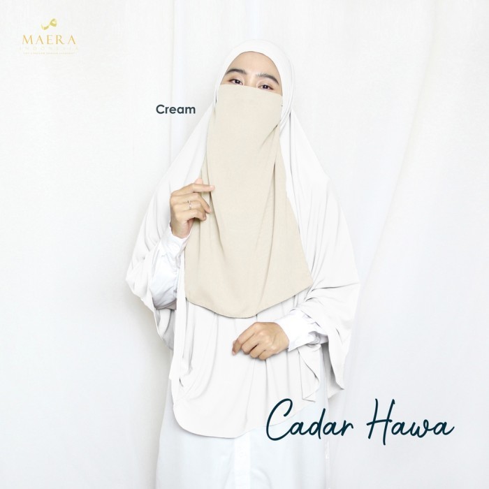 Niqab Karet atau Tali 2 Layer SifonSilk Jetblack  HAWA By Maera - Dusty Pink, TALI