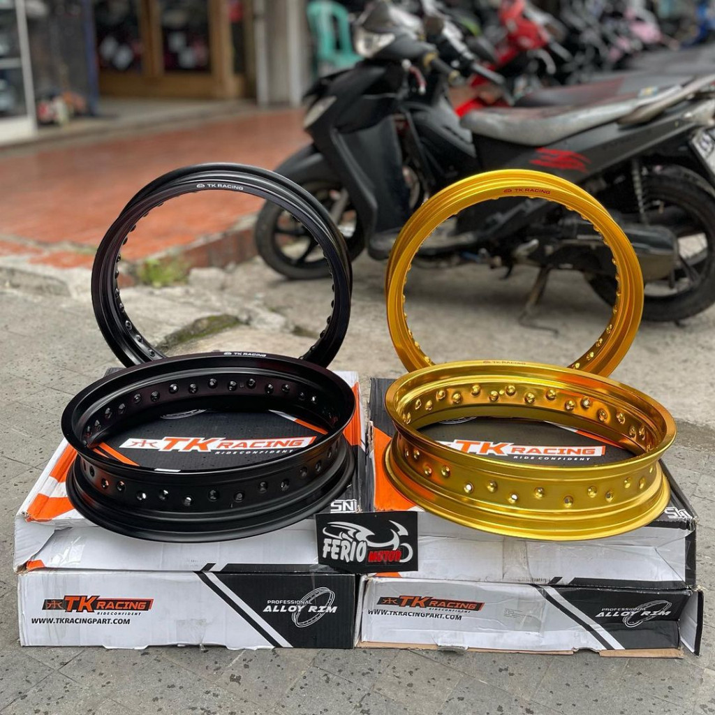 Veleg jari TK Racing uk 300 350 ring 17 Lubang Hole 36 Hitam Gold Original TK