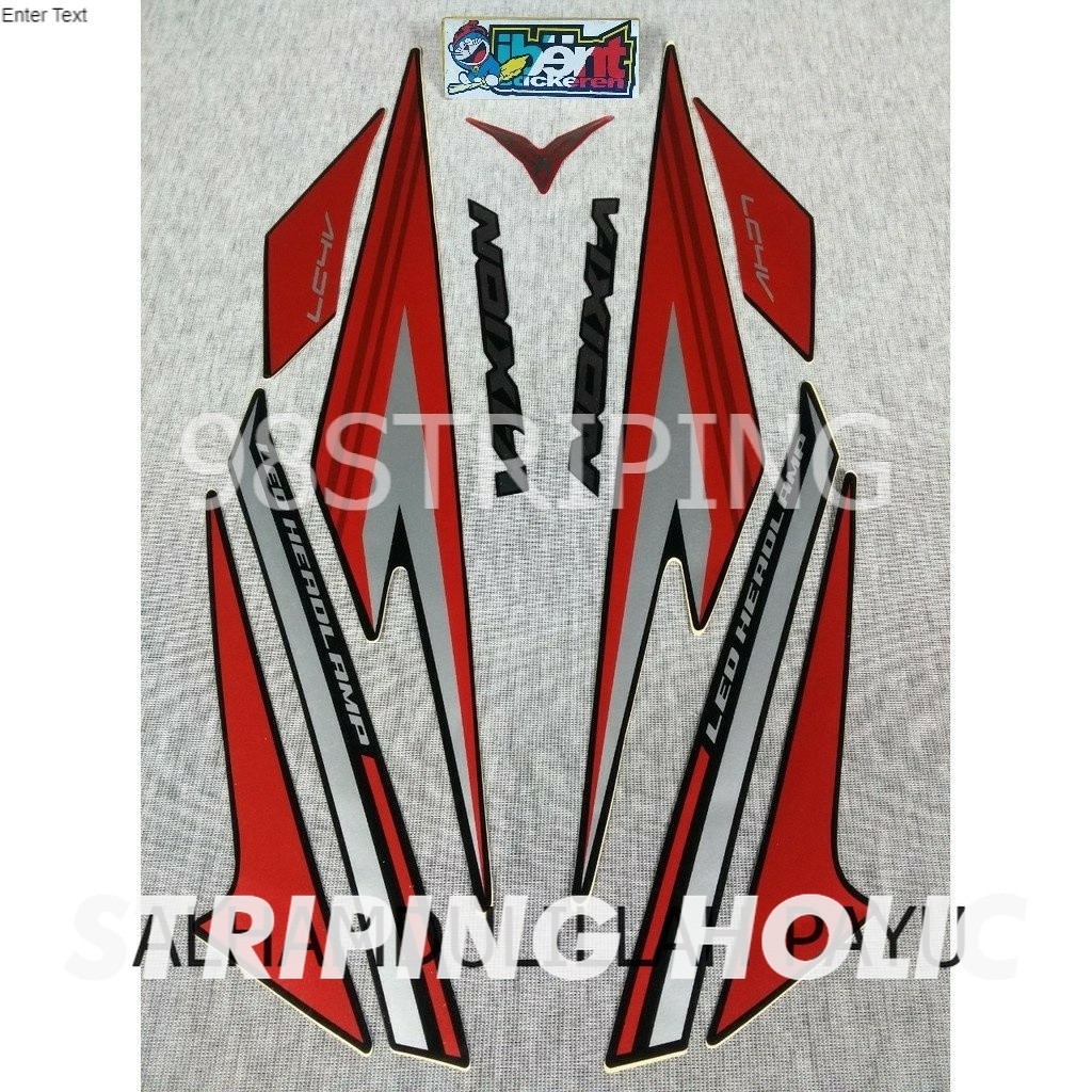 STIKER STRIPING LIS STANDAR ORI YAMAHA VIXION MERAH  2017 2018 POLET