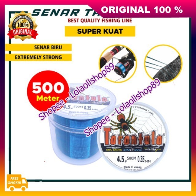 Senar Pancing Tarantula 500m Tahan Lama Tali Pancing Senar Nilon Pancing Anti Keriting Super Kuat 10