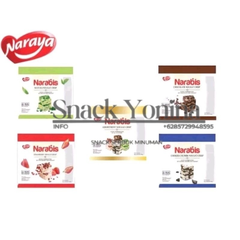 

Narabis Nougat Crisp With Cookies Aneka Rasa 200 gr ( exp 05.2025)Gratis Ongkir & COD