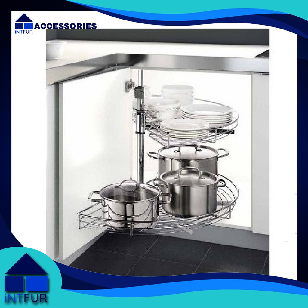 Fashion - 180 Revolve Basket ( Rak Sudut Kitchen Set / Dapur Putar )