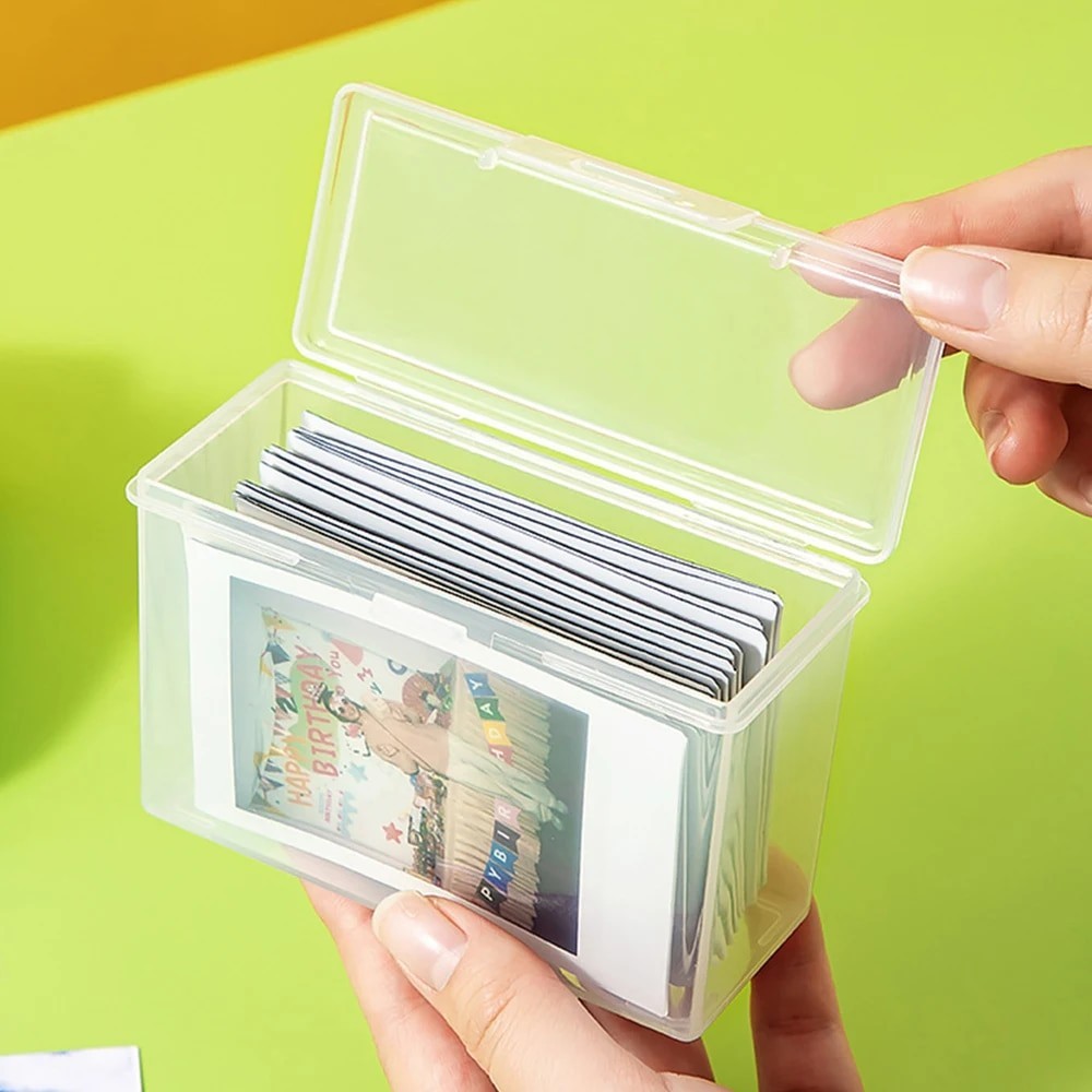 

1pc Transparent Storage Box Kpop Photocard Box Idol Cards Storage Containers Kpop Album Plastic Stickers Card Organizer Case