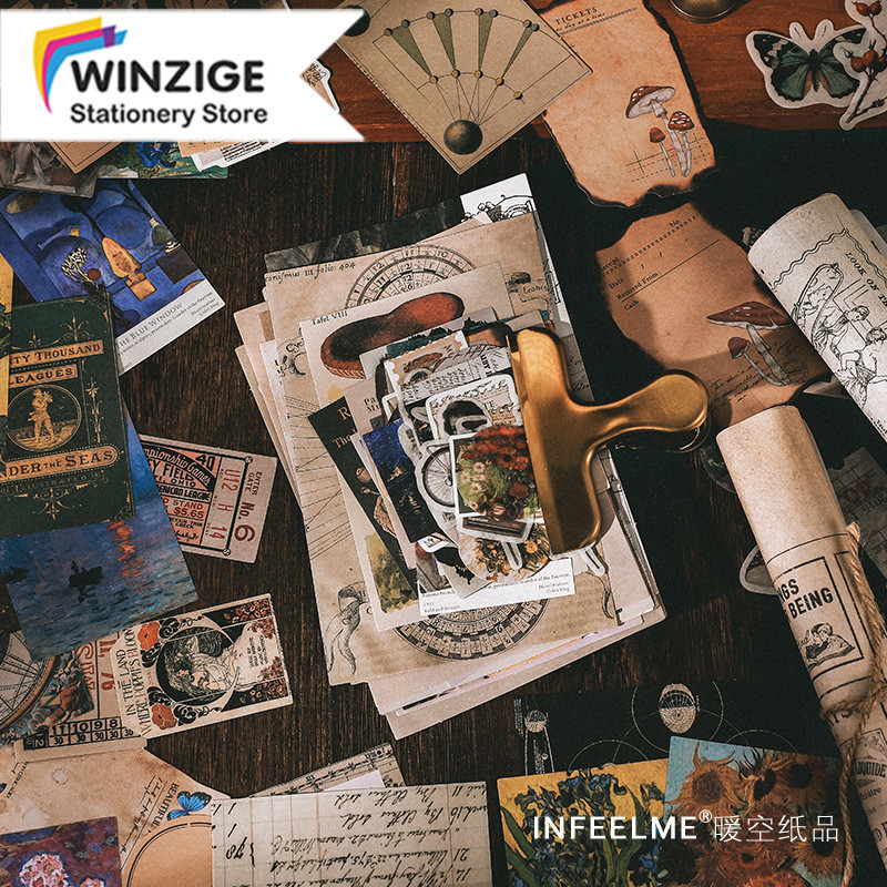 Winzige 200pcs Vintage Scrapbook Set Sticker Aesthetic Deco Kertas Jurnal Journal Planner Diary Deko